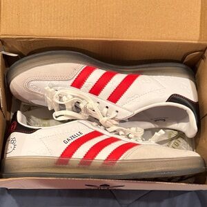 Adidas Gazelle Sneakers - White and Red